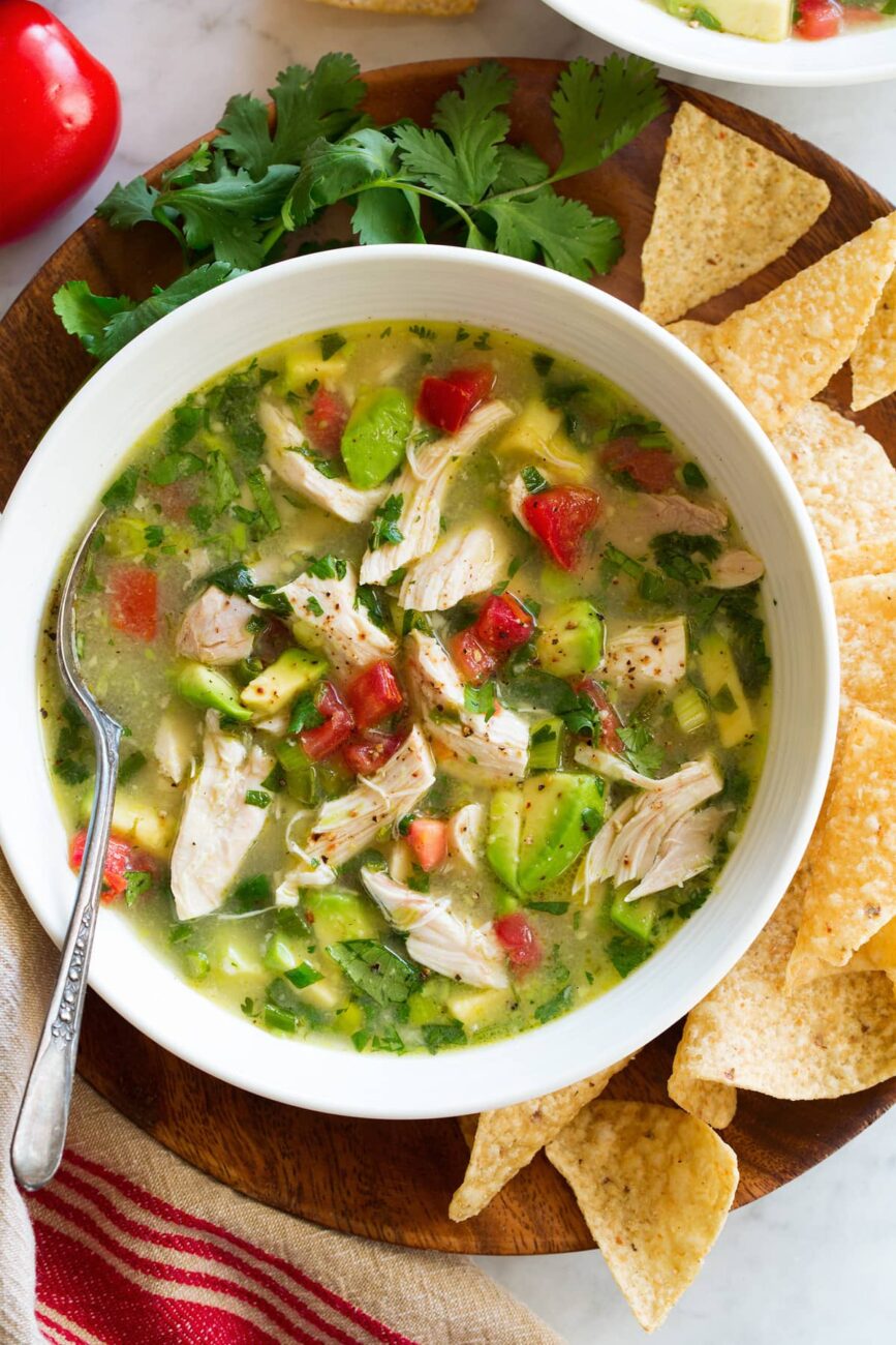 tortilla soup with avocado and chicken a mexican recipe