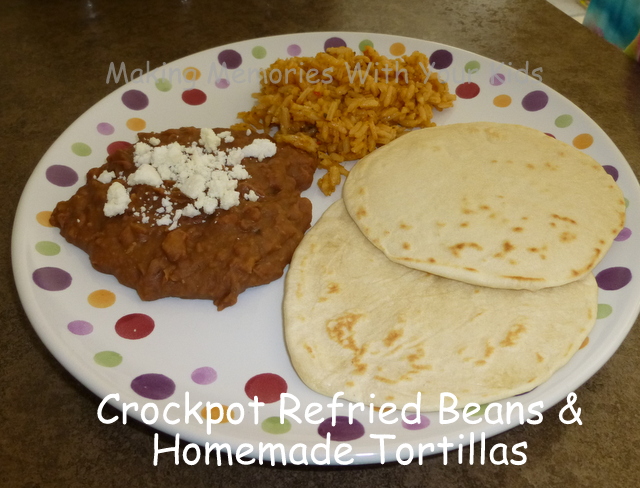 tortillas with cooked beans