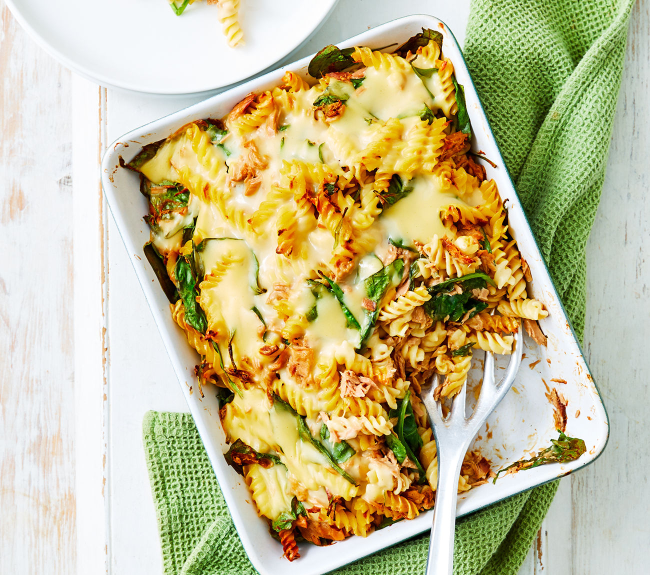 tuna and vegetable pasta gratin