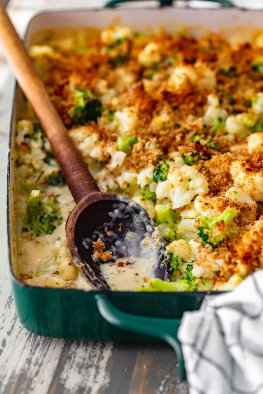 a tasty low carbohydrate side dish roasted cauliflower and broccoli