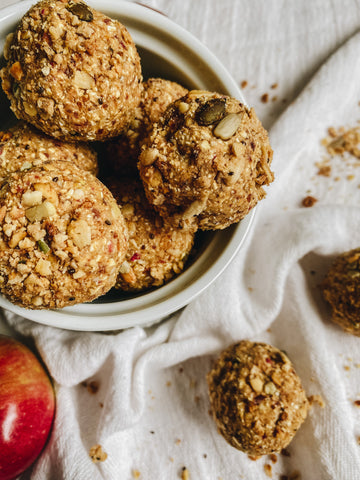 apple crumble balls with cinnamon sugar