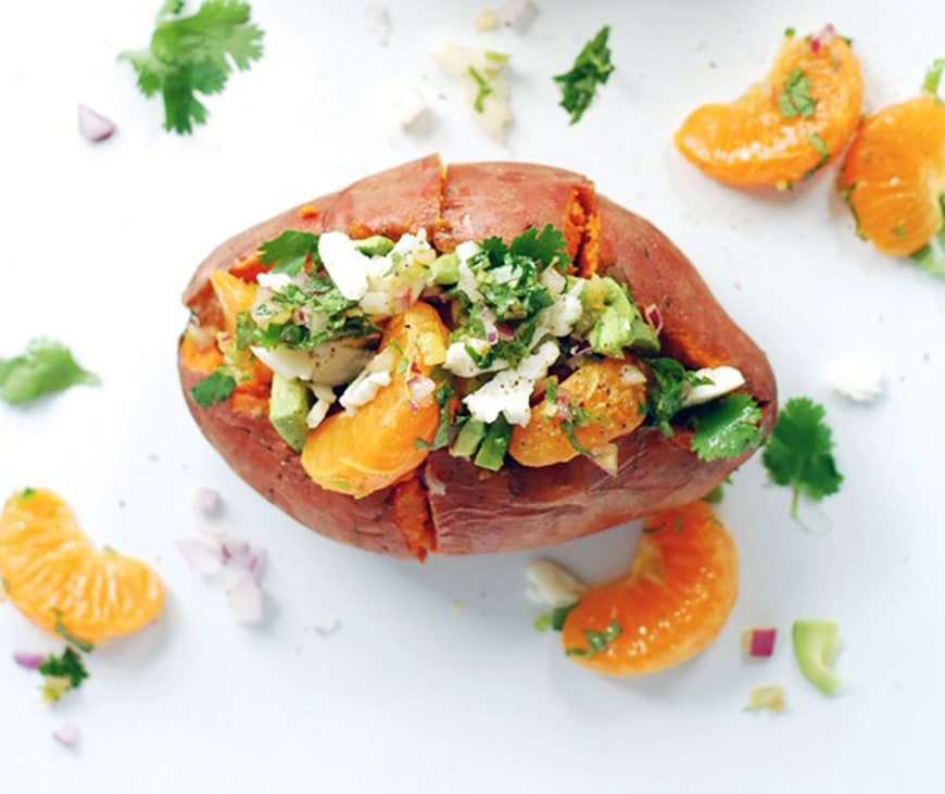 baked potatoes with broccoli feta cheese and bacon