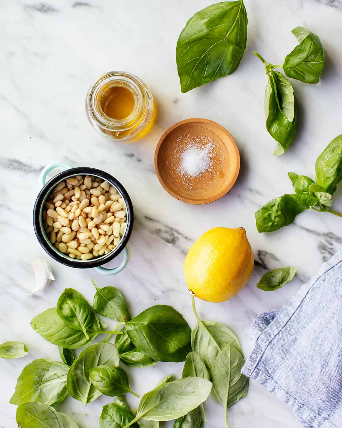 basil pesto with citrus essential oils