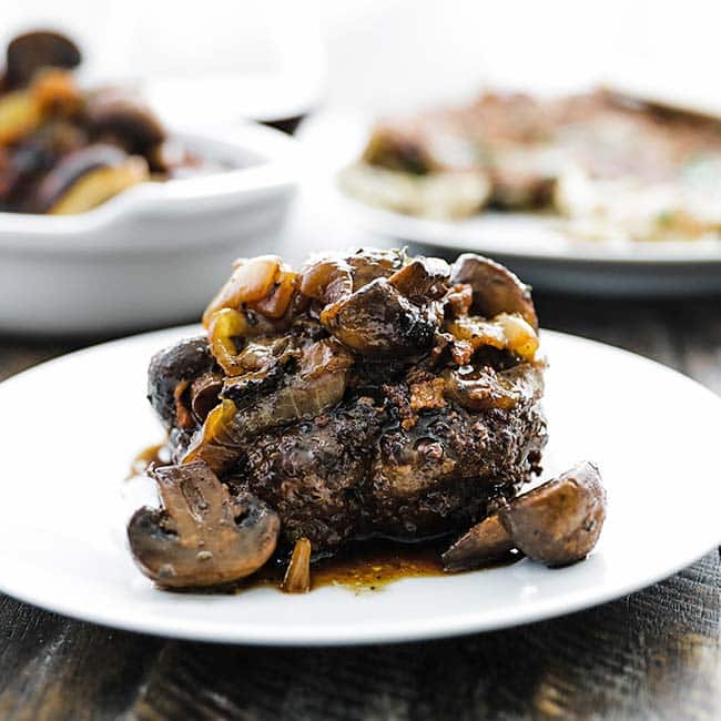 beef steak with mushrooms