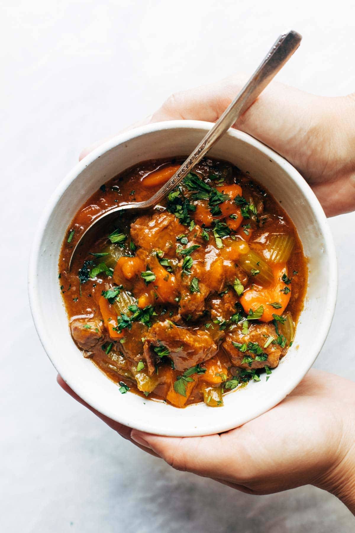 beef stew with dark chocolate and beans