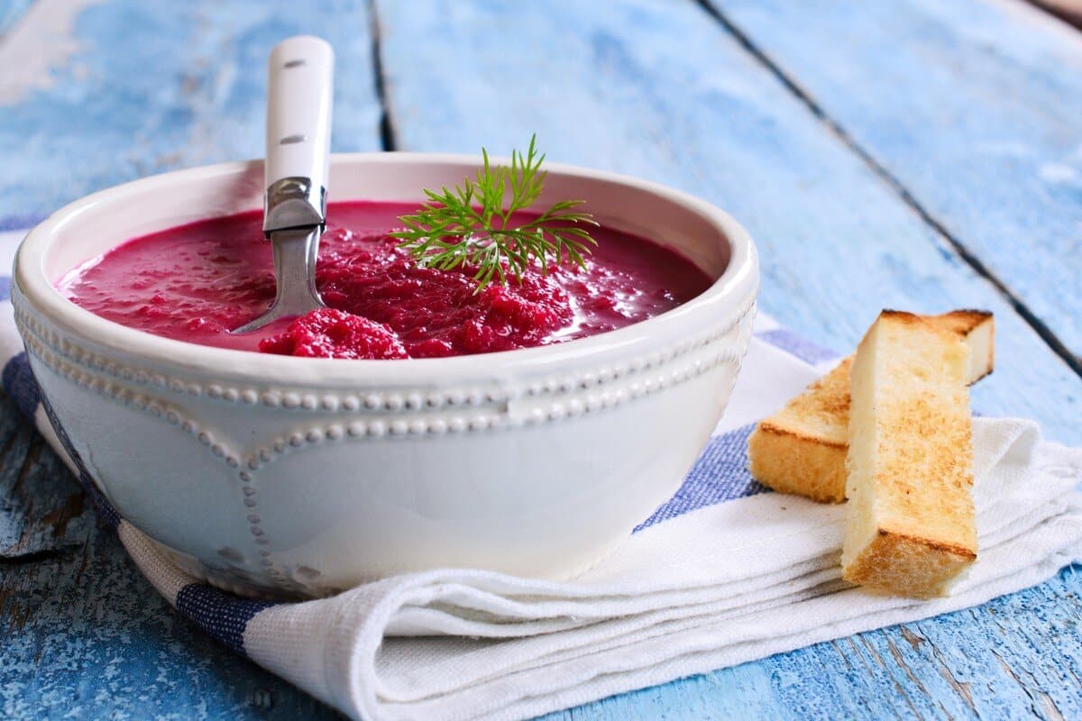 beetroot ginger and orange juice soup