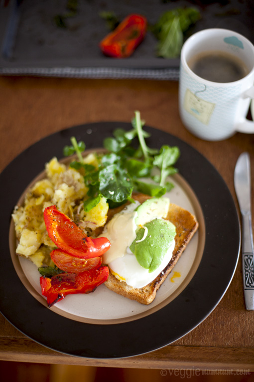 breakfast with pea spread