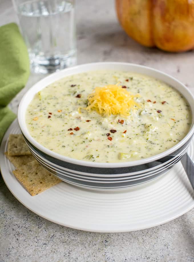 broccoli garlic soup with parmesan cheese