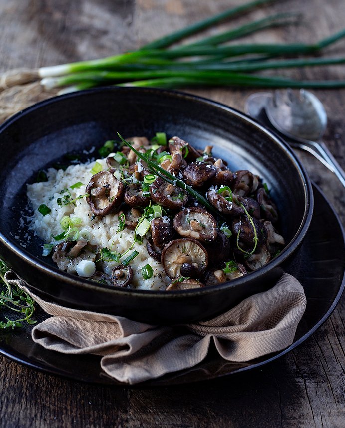 butter risotto with mushrooms