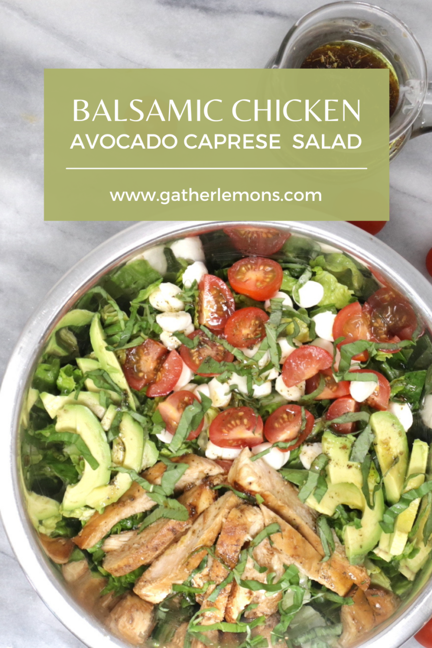 caprese salad with chicken and avocado healthy recipe in five minutes