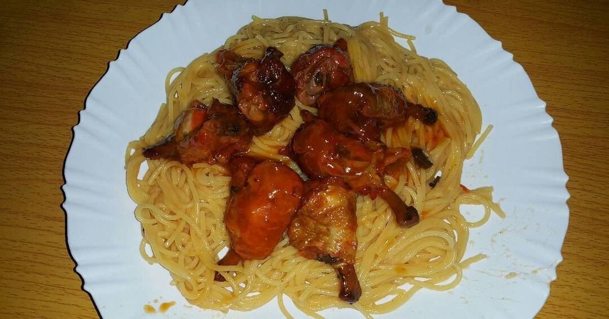 chicken wing with pasta