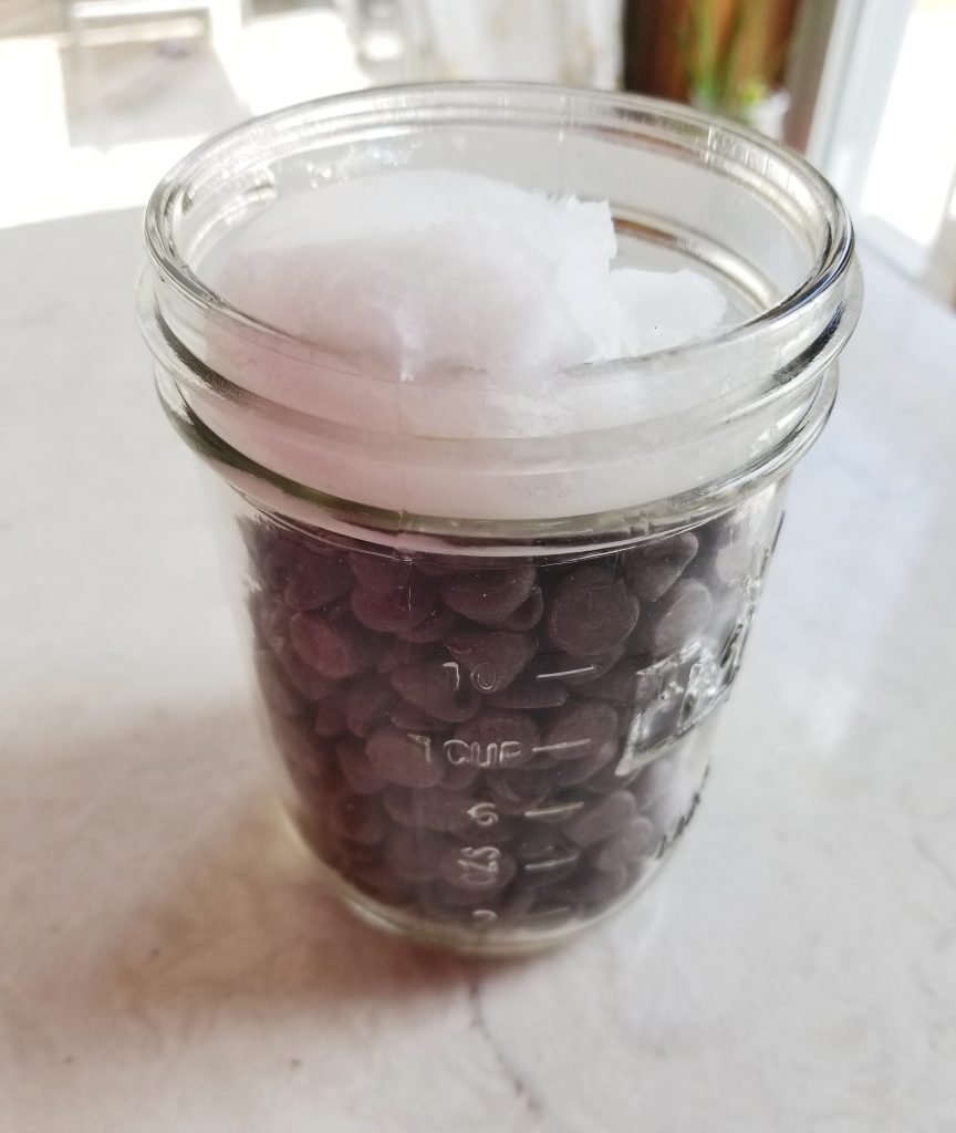 chocolate covered bananas in a jar