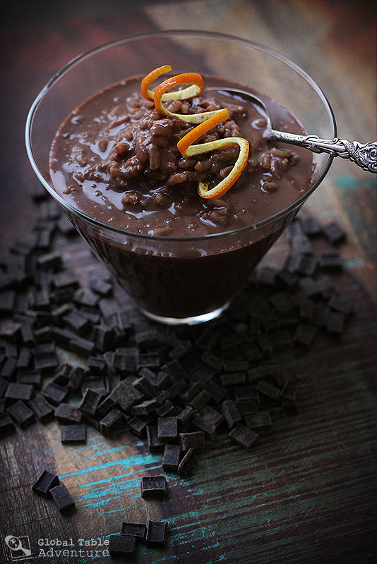 chocolate mousse with orange peel