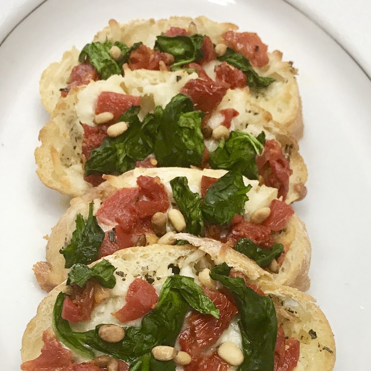 Ciabatta With Mozzarella, Cheese And Sundried Tomatoes