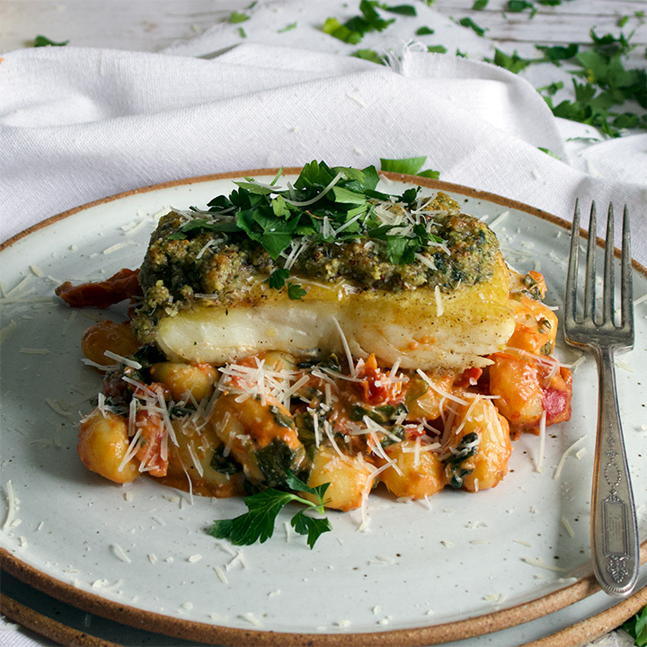 cod with sun dried tomato crust