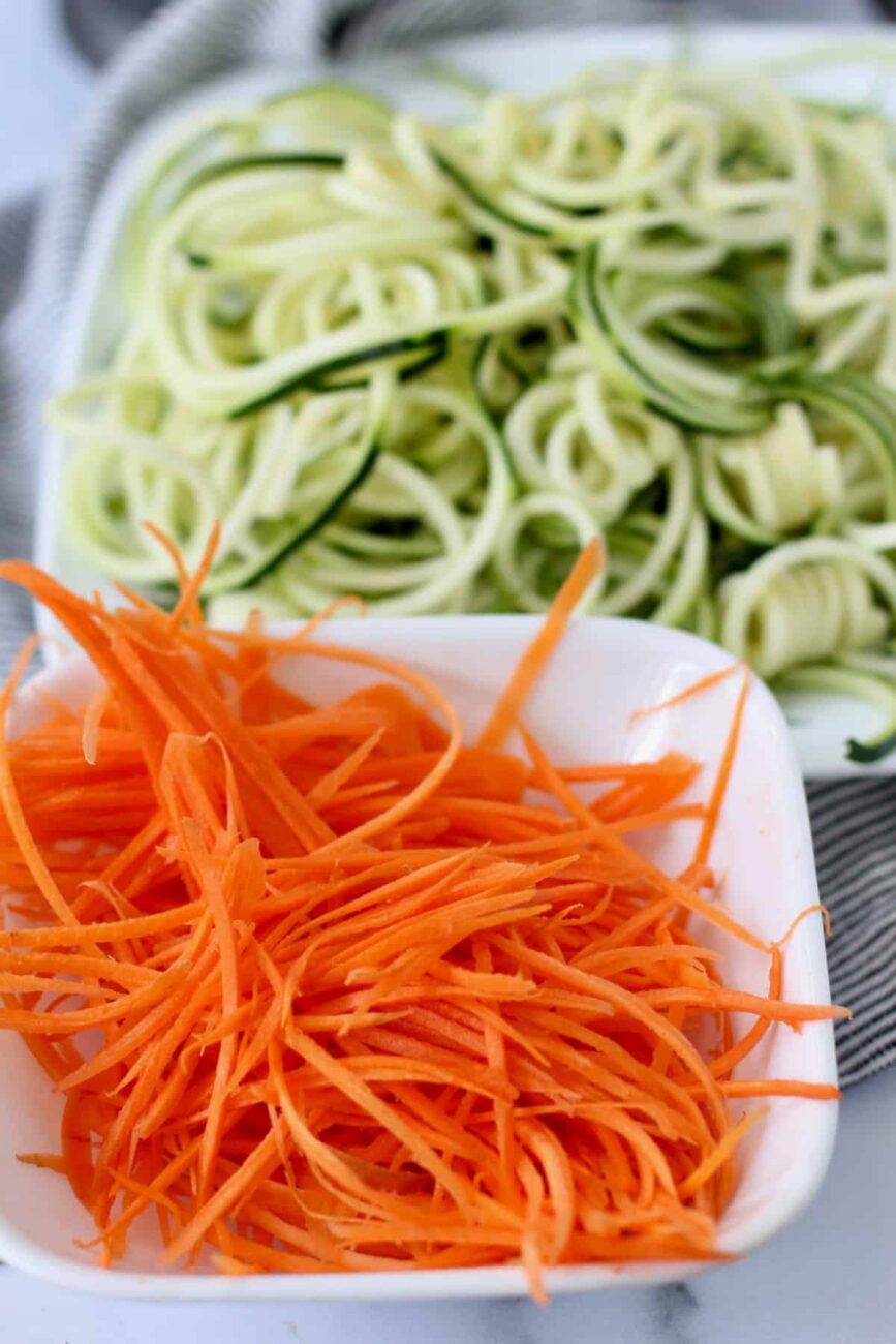 duck breast with zucchini carrot salad