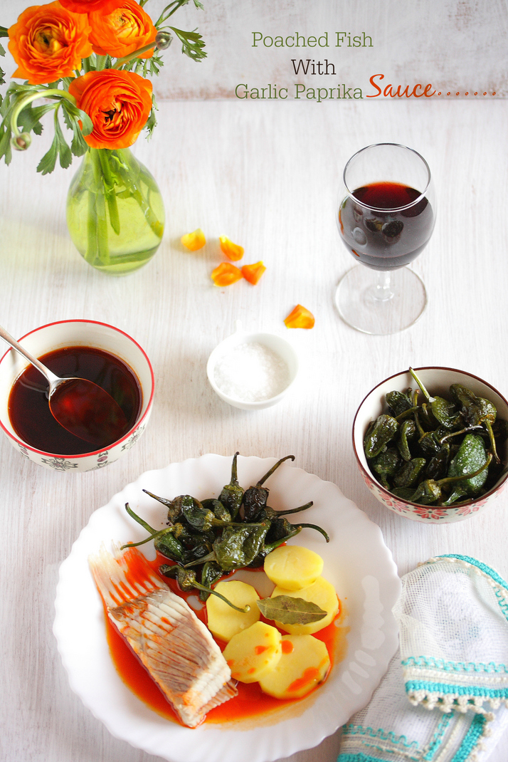 fish medallions with paprika puree