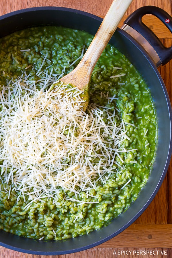 green vegetable risotto and soup