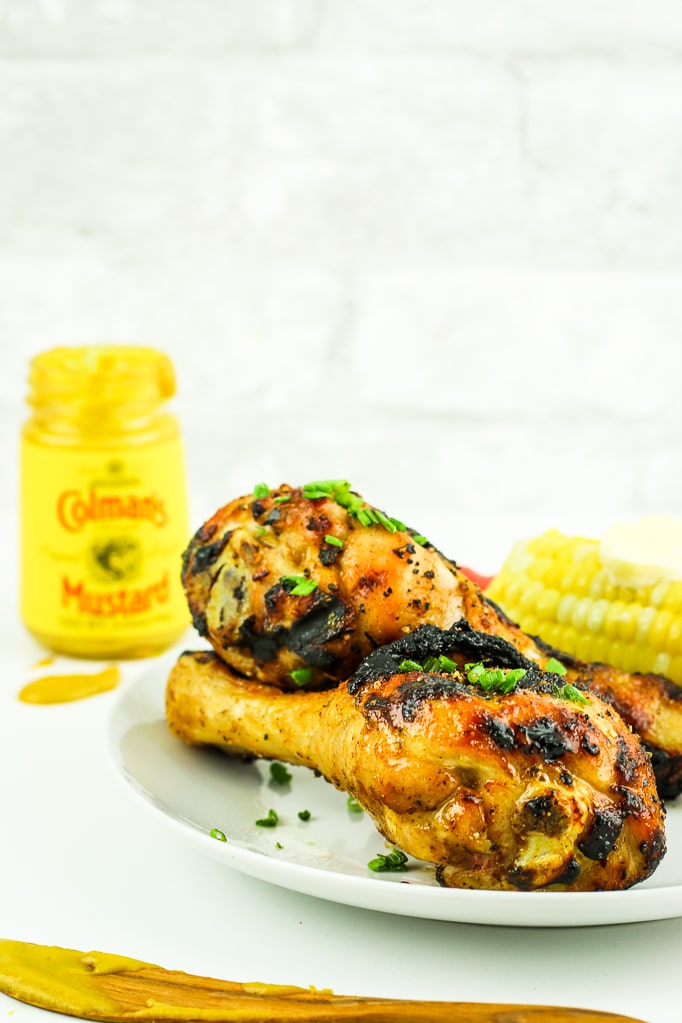 grilled honey mustard wings with zucchini