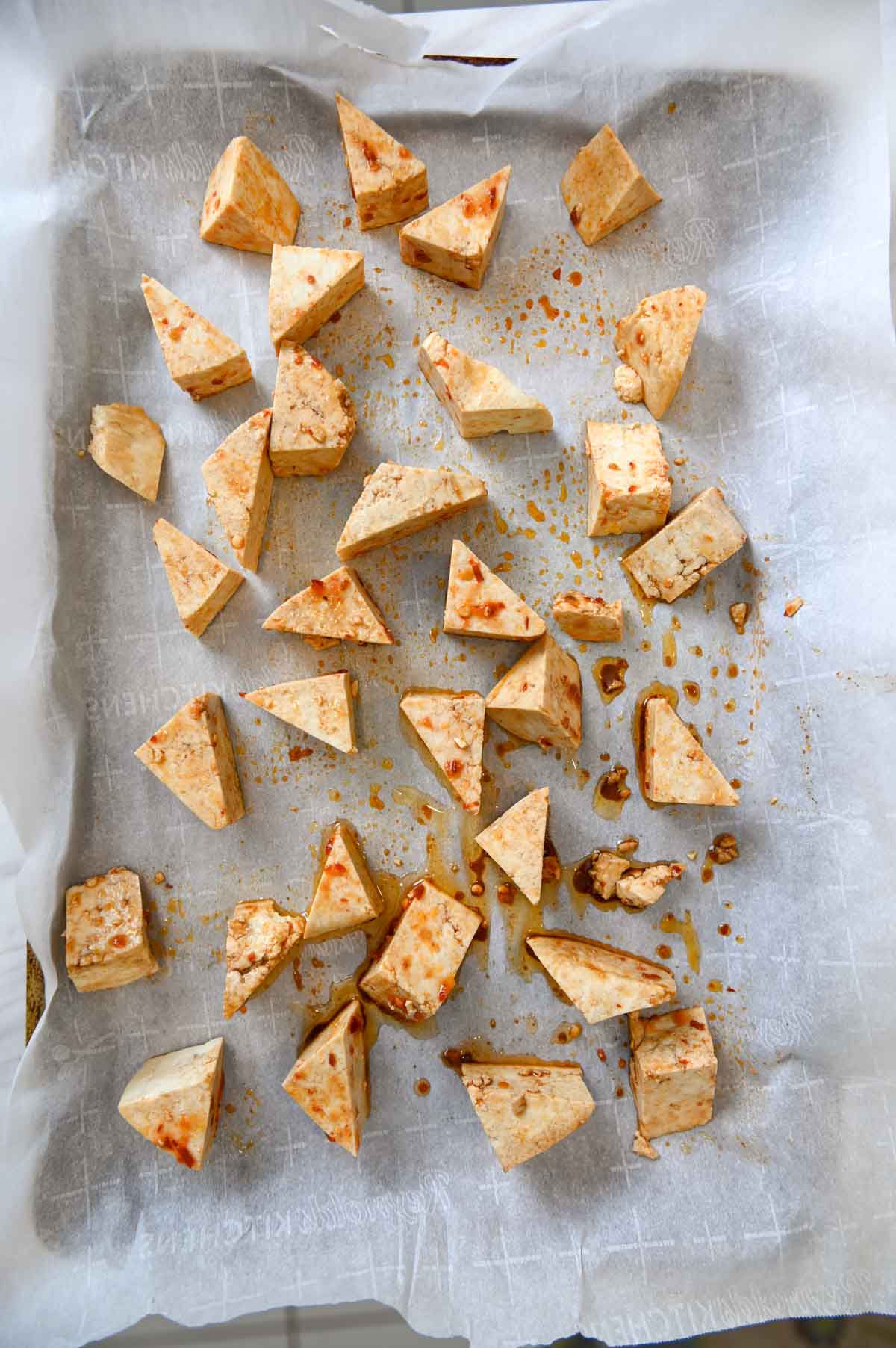 grilled tofu with almond chips