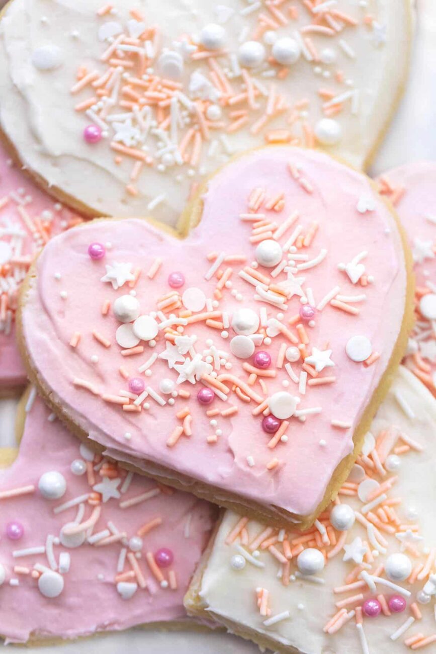 hearts with egg white icing