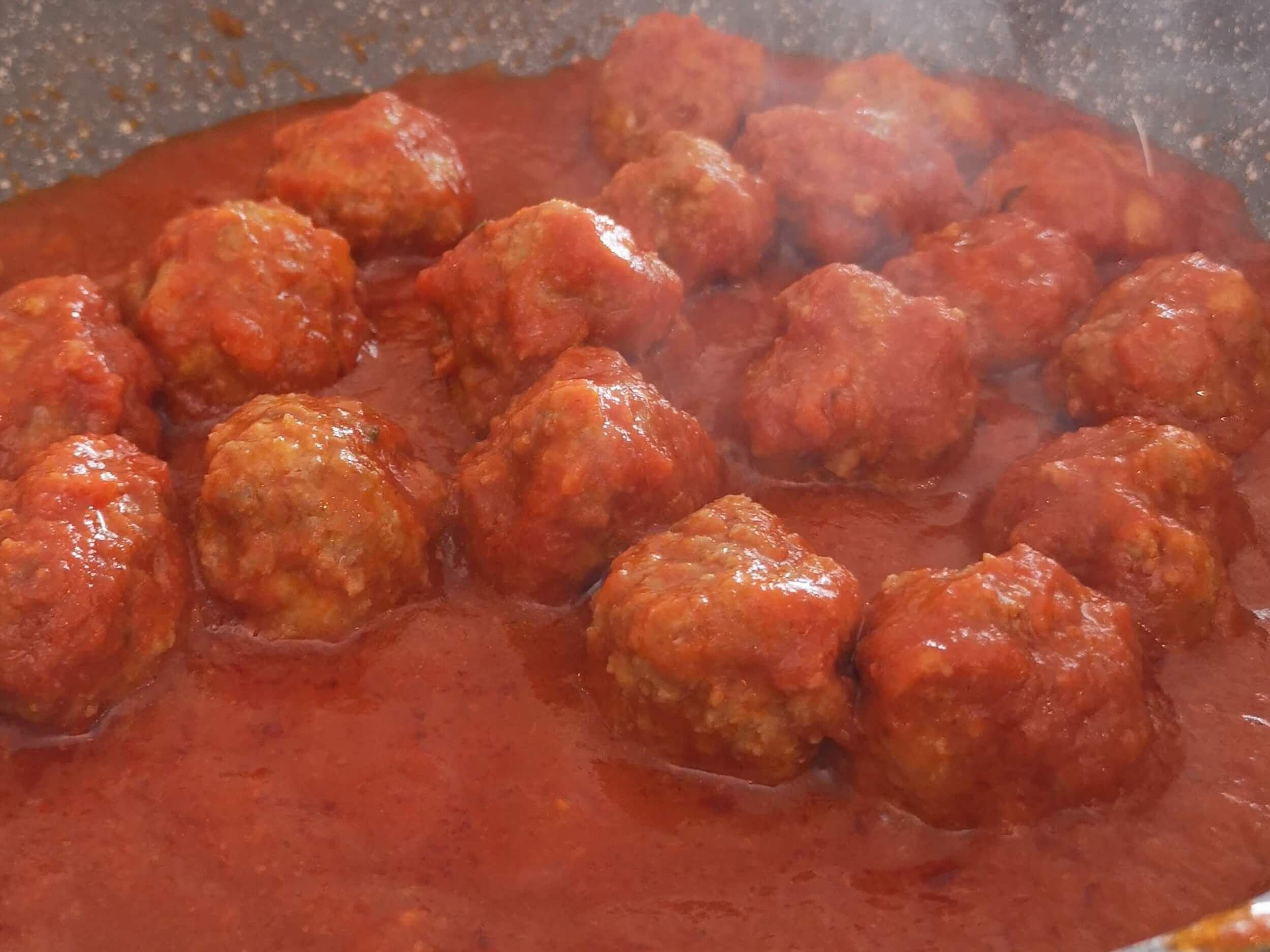 italian meatballs polpette with tomato sauce