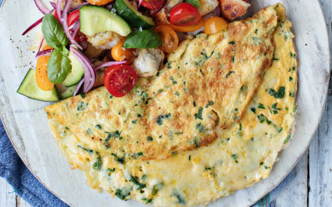 lentil omelette with herbs