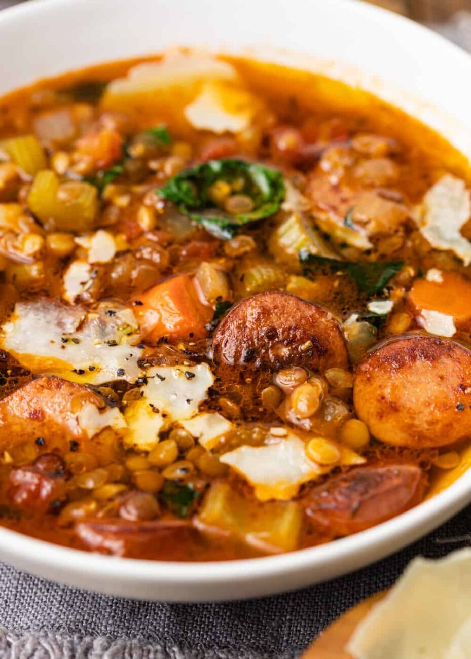 lentil soup with roasted sausage 1