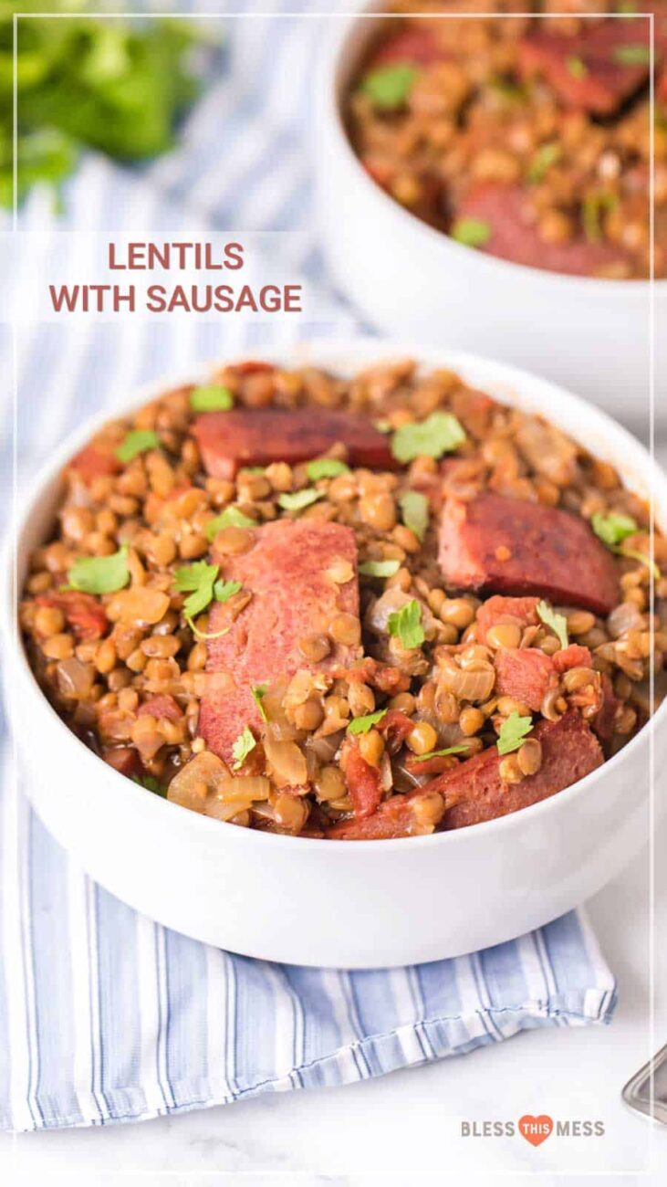 lentils with sausages an easy recipe to get back to the routine