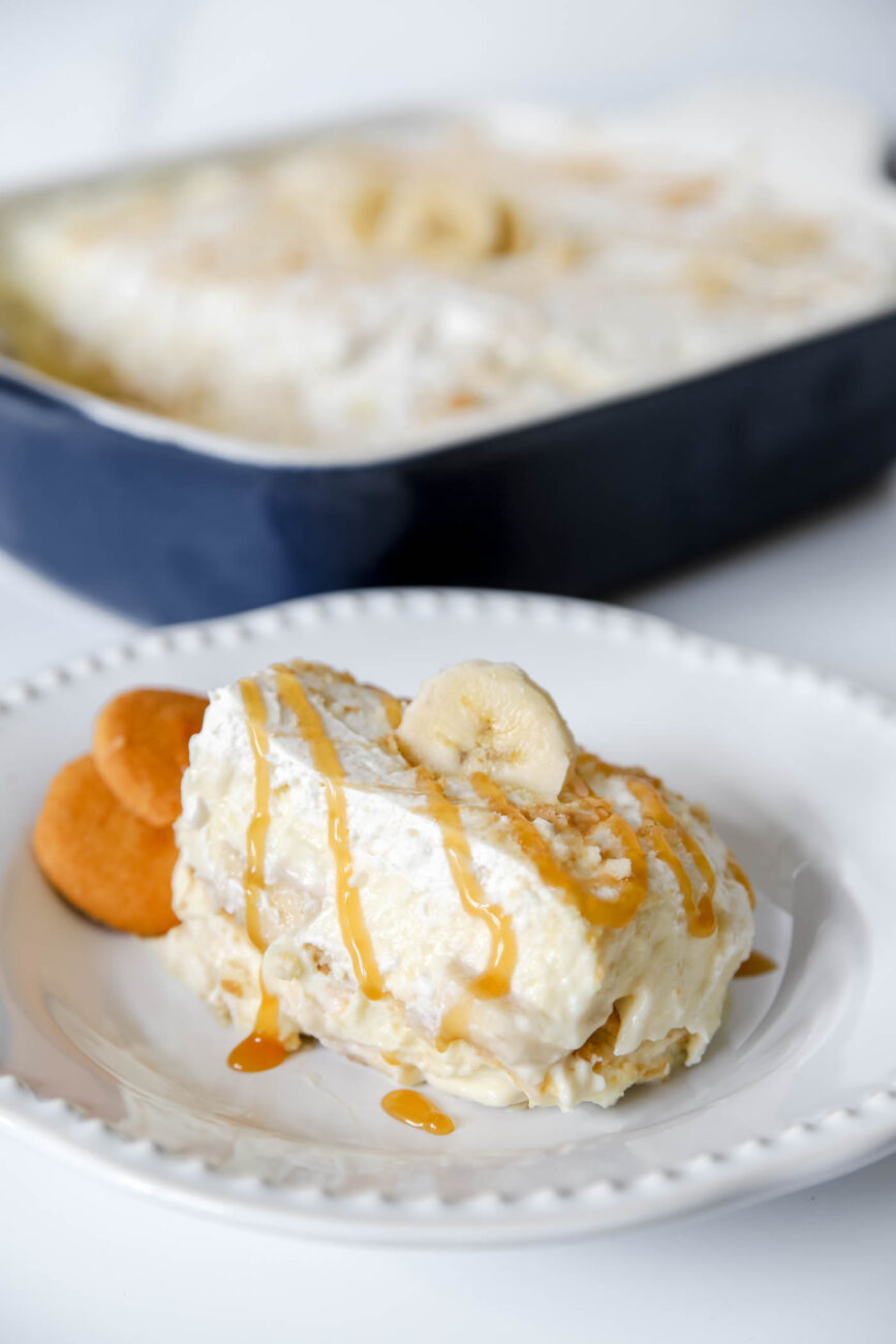 light dessert with banana biscuits and mascarpone cream