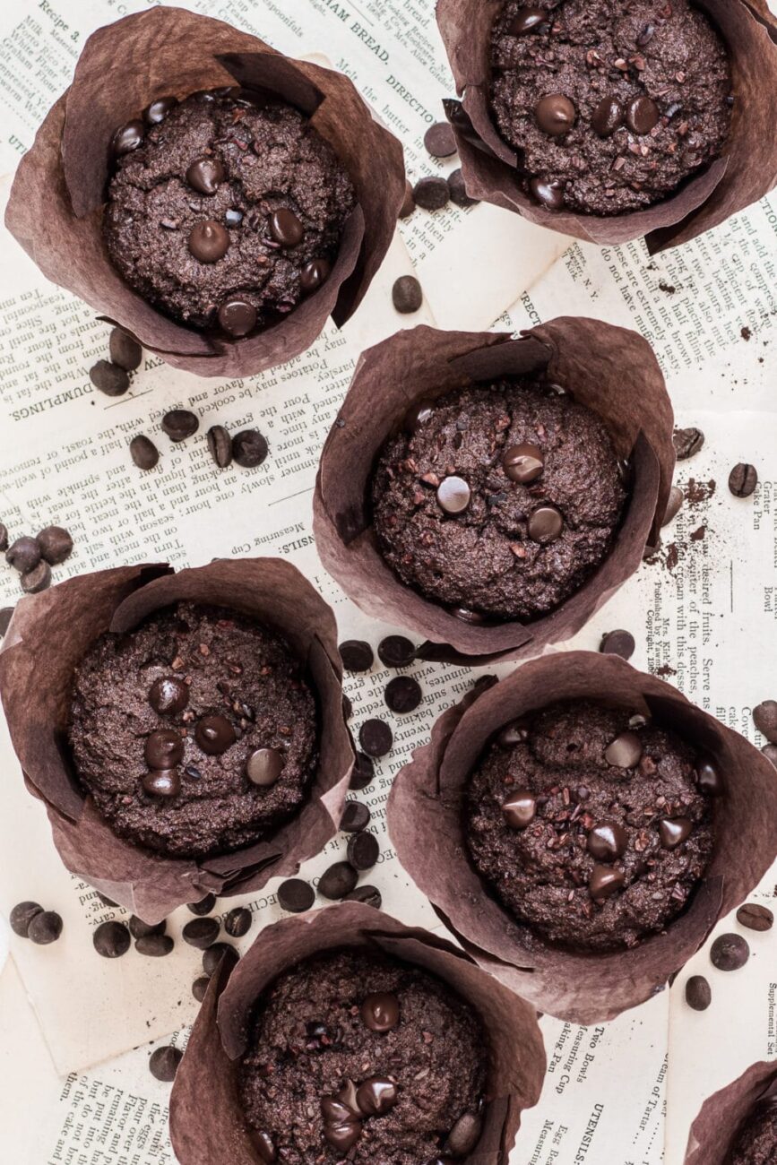 muffins filled with dark chocolate