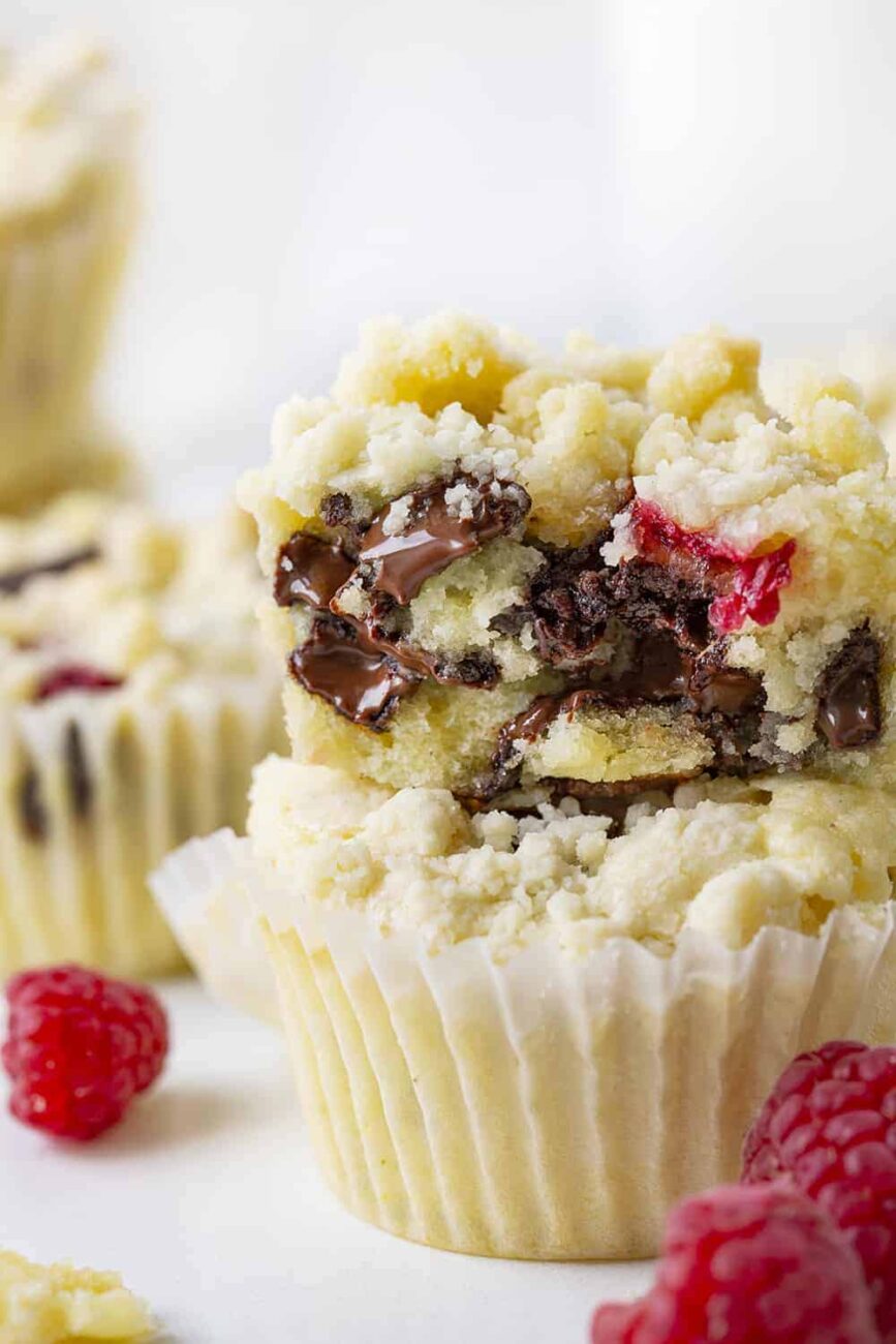 muffins with raspberries chocolate and mascarpone this is how they always turn out mug