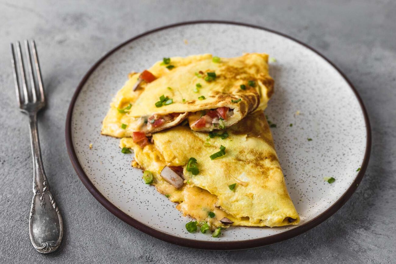 mushroom omelet healthy and quick dinner recipe