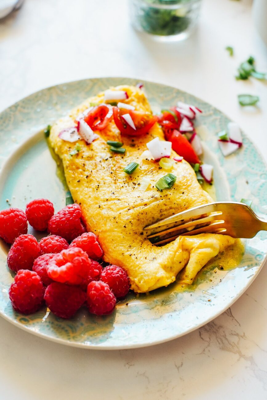 mushroom omelette baked on the grill