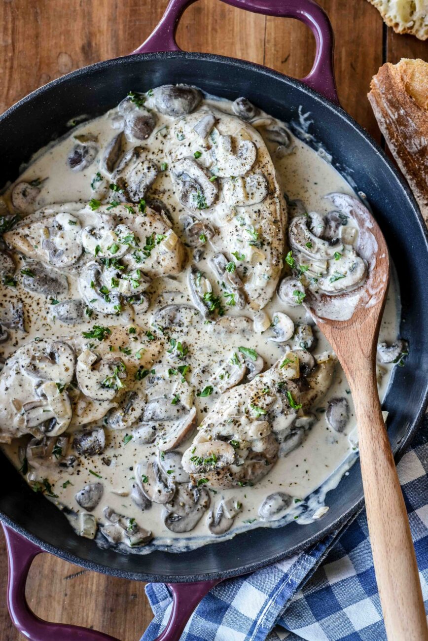 mushroom sauce with parsley