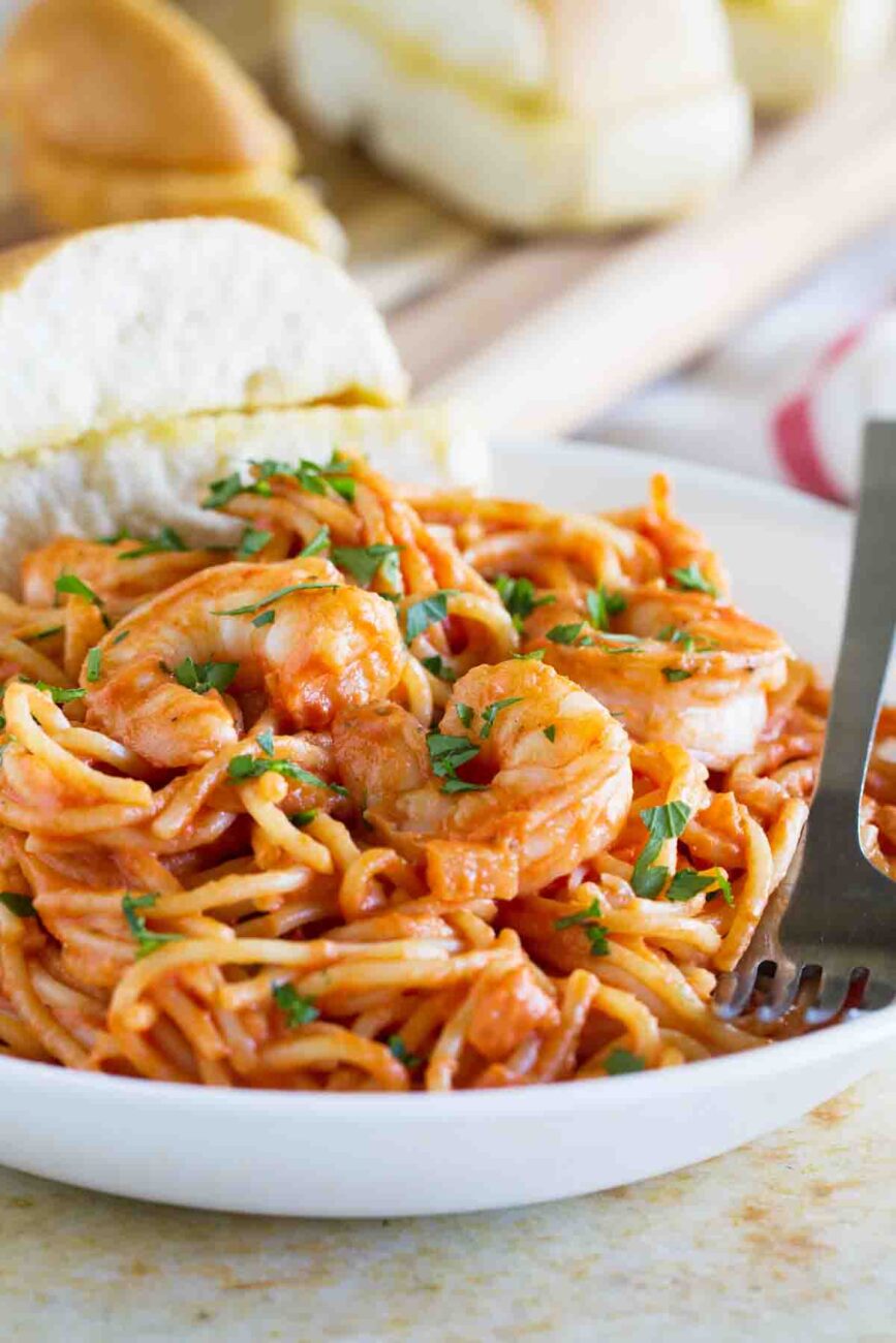 pasta sauce with shrimps