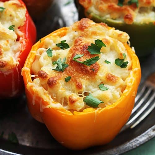 peppers stuffed with three kinds of cheese