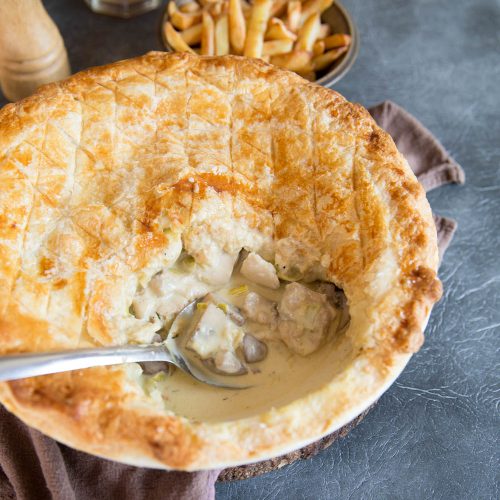 pie with mushrooms and leek