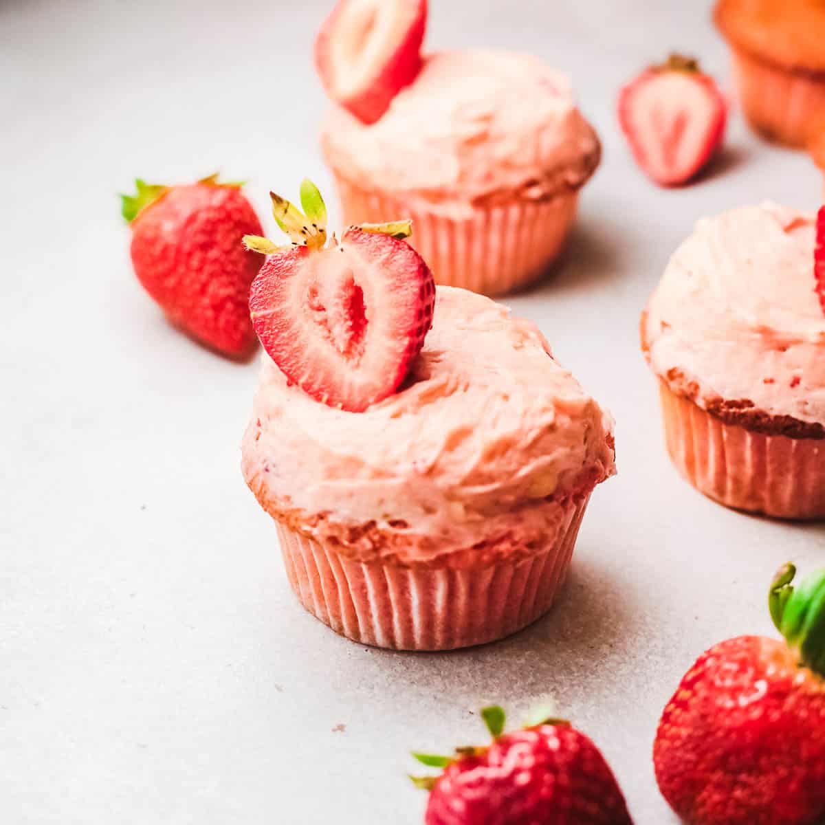 pink slices with strawberry syrup and jam