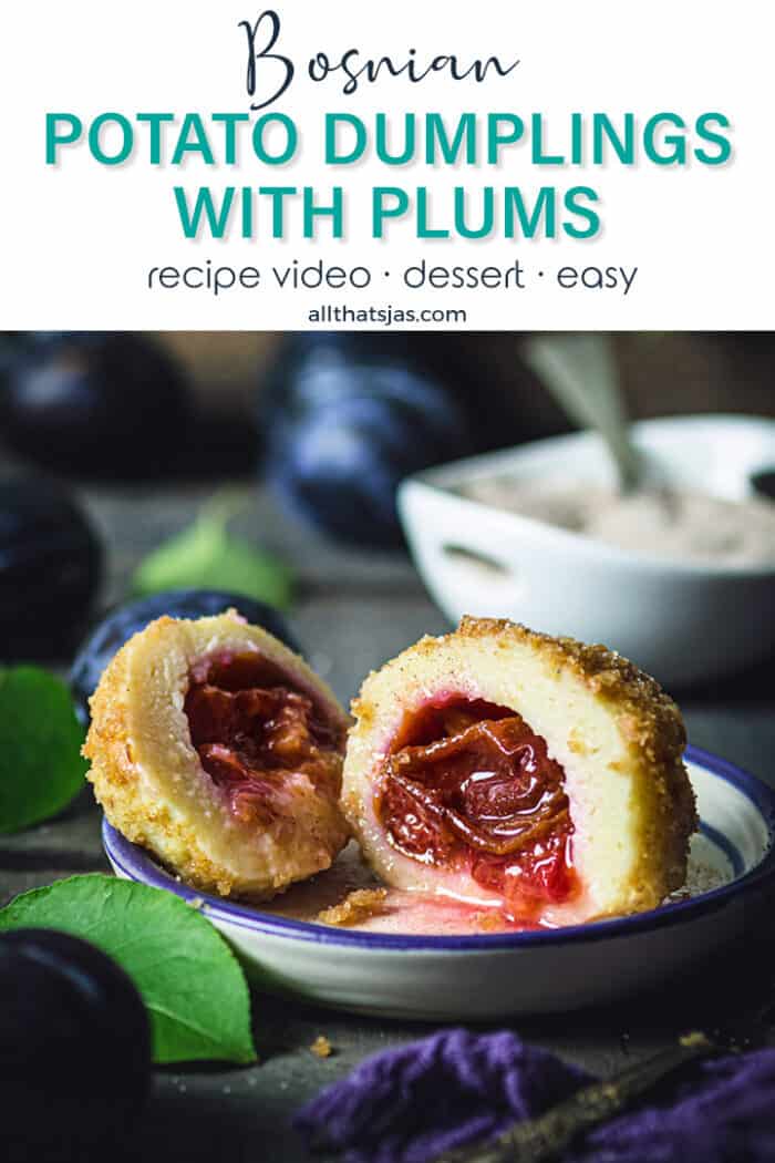 plum balls made from cheesecake dough