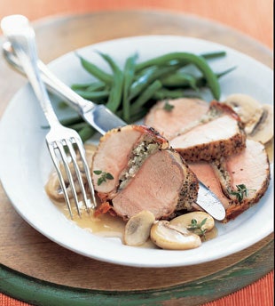 pork tenderloin with rosemary and stuffed cheddar potatoes