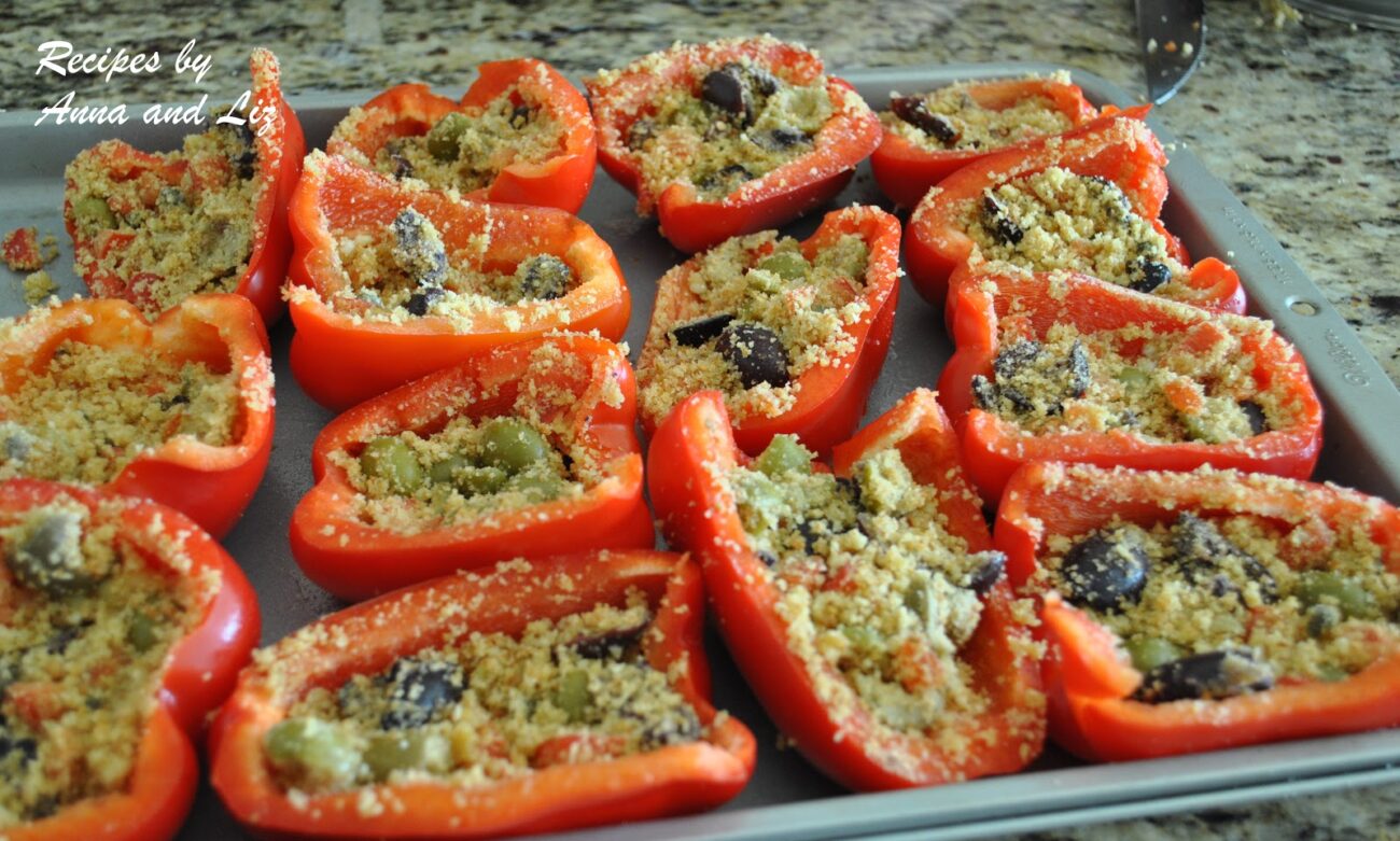 roasted stuffed yellow peppers