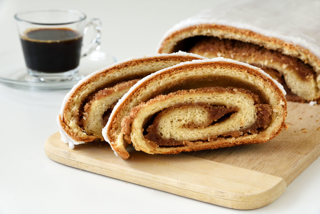 sourdough strudel with chocolate nut filling