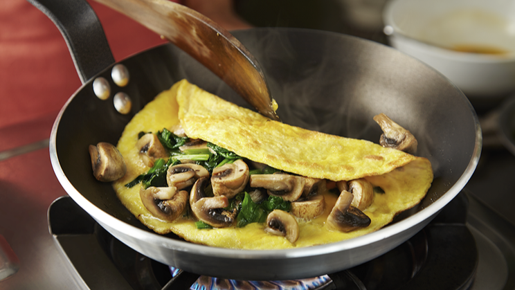 spinach omelette with mushrooms