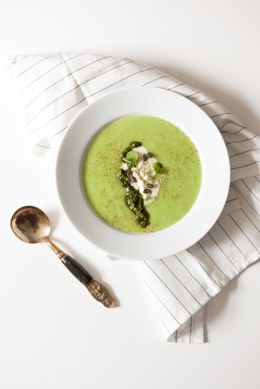 spring pea and leek soup