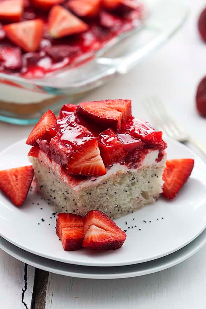 strawberry poppy spelt cake