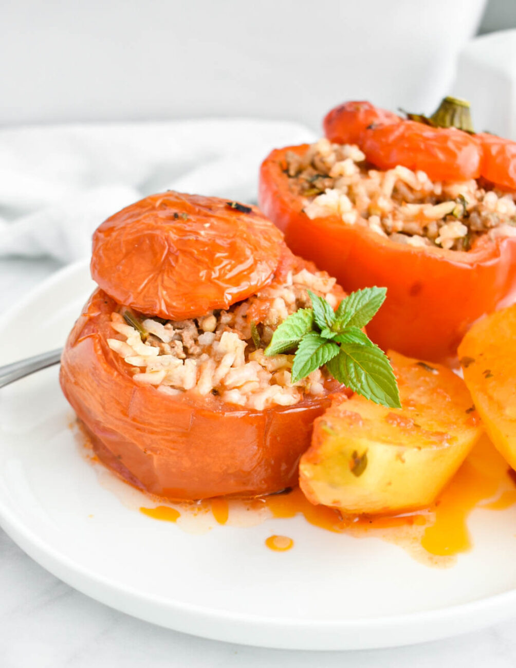 tomatoes stuffed with rice baked