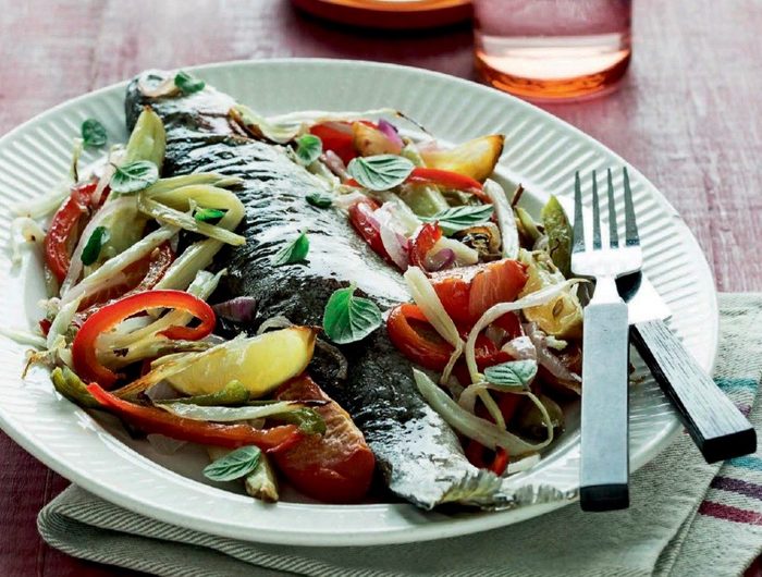 trout stuffed with vegetable recipes