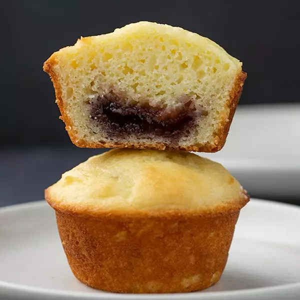 two tone yeast rolls filled with jam and nutella