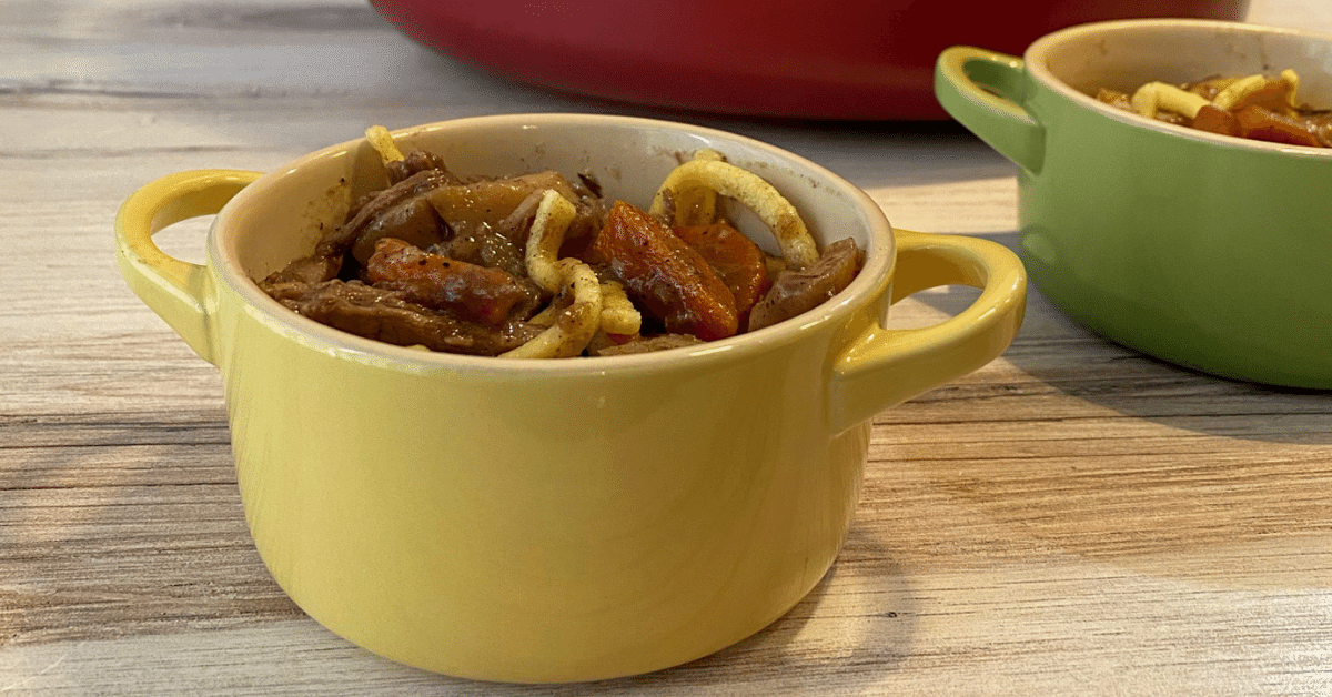 vegetable goulash with grits